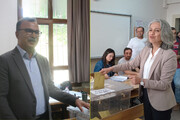 سخنگویان مشترک حزب چپ سبز رای های خود را به صندوق انداختند