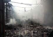 فرماندار نقده: علت آتش سوزی بازارچه امین اتصال برق بود