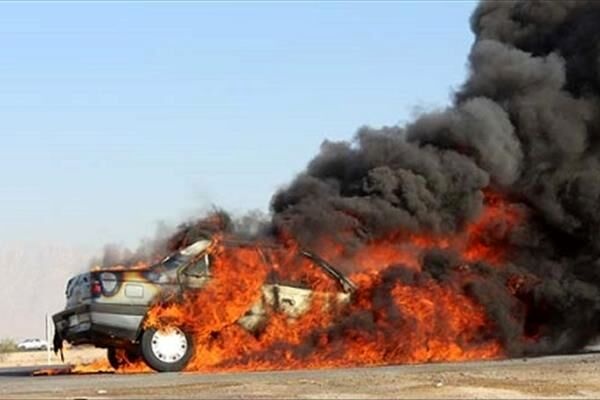 ٤ نفر در تصادف جاده ای میاندوآب در آتش سوختند