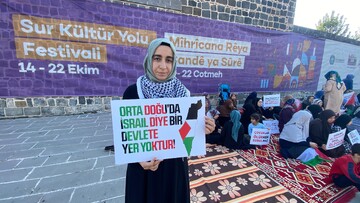 تحصن 3 روزه زنان در دیاربکر برای فلسطین 