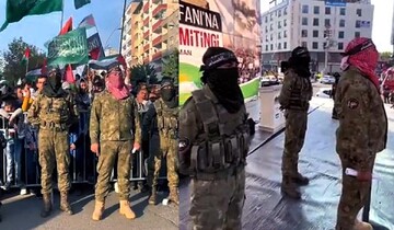تظاهرات اعضای هداپار با یونیفرم حماس در باتمان