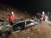 ۲ فوتی بر اثر آتش‌سوزی خودرو در جاده ارومیه به مهاباد
