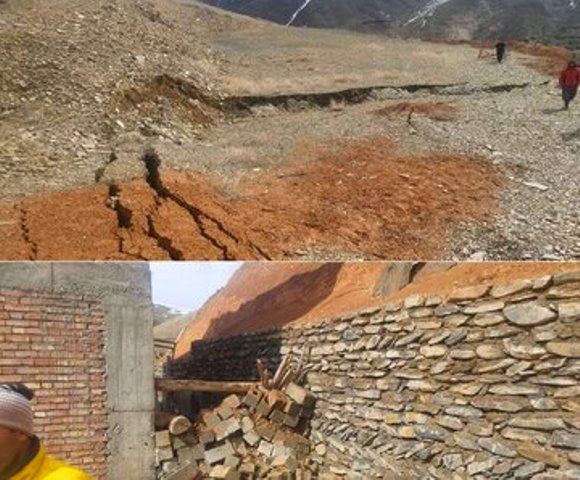 رانش زمین موجب تخلیه ١٢ واحد مسکونی روستایی در مهاباد شد