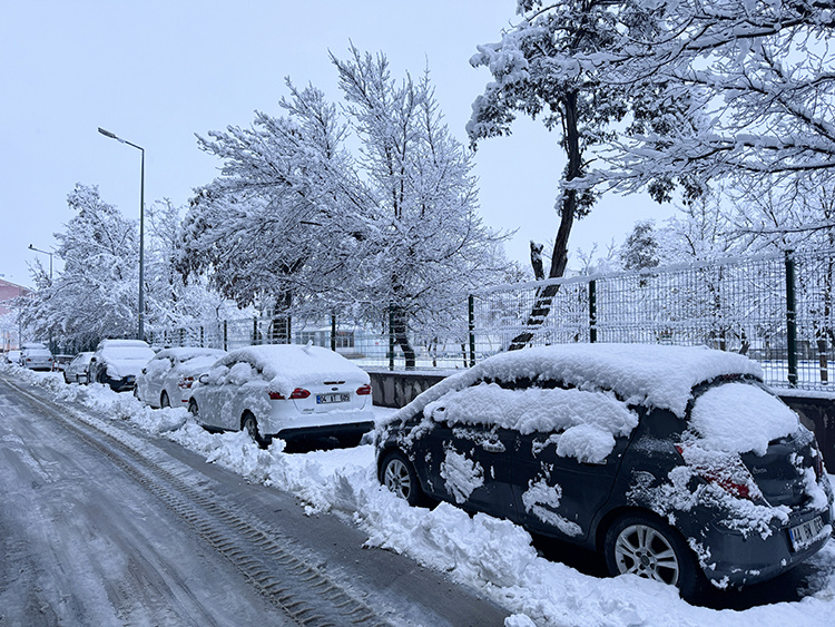 بسته شدن راه 393 منطقه مسکونی در کردستان ترکیه بر اثر بارش برف