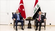 هاکان فیدان، وزیر خارجه ترکیه با وزیر خارجه عراق در بغداد دیدار کرد