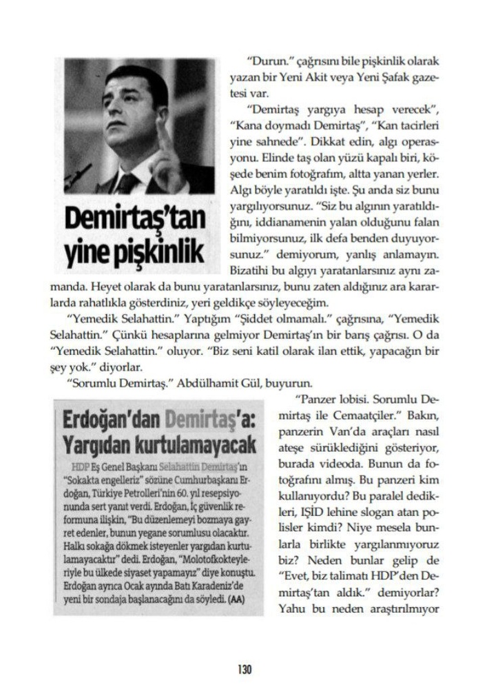 دفاعیات دمیرتاش در دادگاه کوبانی کتاب شد + تصاویری از کتاب