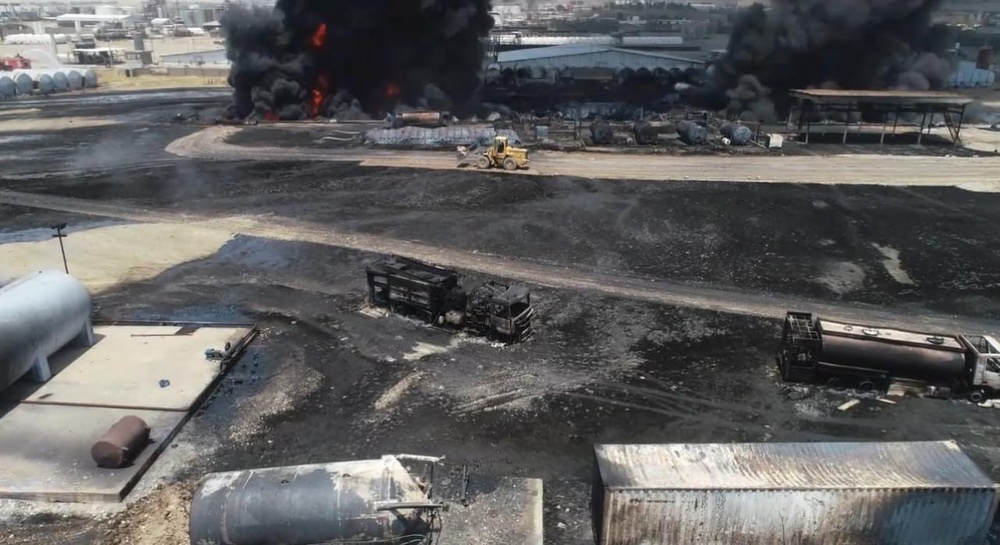 حریق پالایشگاه جاده اربیل به گویر پس از بیست ساعت مهار شد