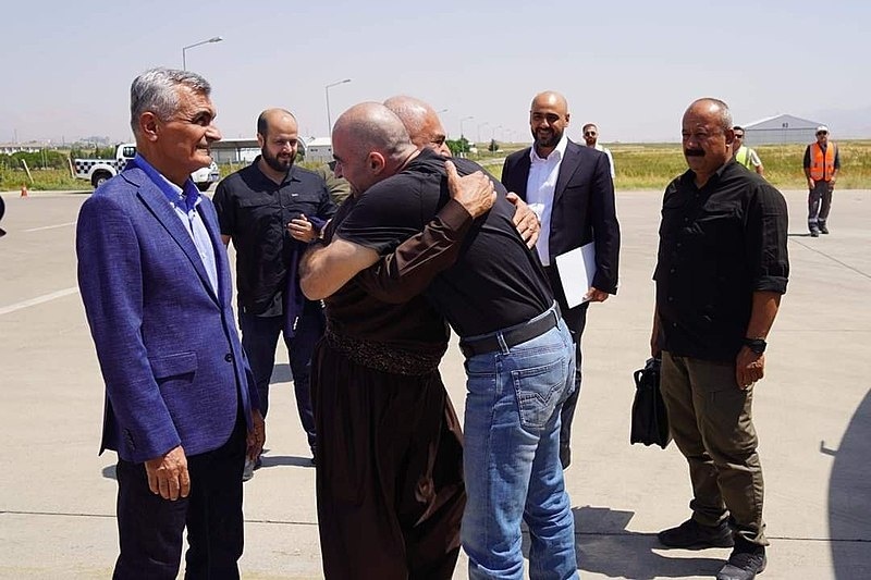 دوای دانانی پارێزگاری کەرکووک، بهرپرسانى یهکێتى پێشوازییان له سهرۆکى حربەکەیان کرد