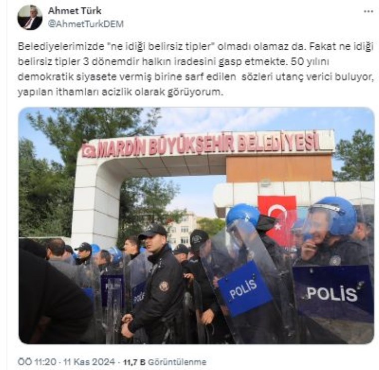 احمد تُرک: سخنان اردوغان شرمآور و نشانه عجز اوست