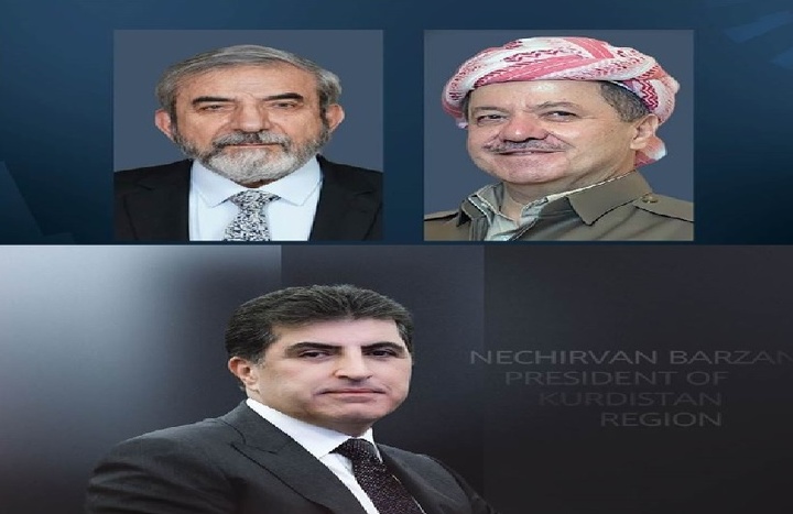 مەسعوو بارزانی و نێچیرڤان بارزانی پیرۆزبایی لە سەلاحەدین بەهائەدین دەکەن