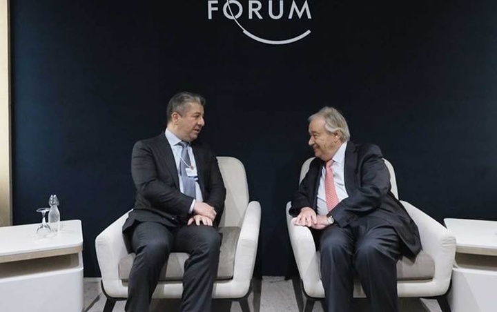 سەرۆکی حکوومەتی هەرێم و سکرتێری گشتیی نەتەوە یەکگرتووەکان کۆ بوونەوە