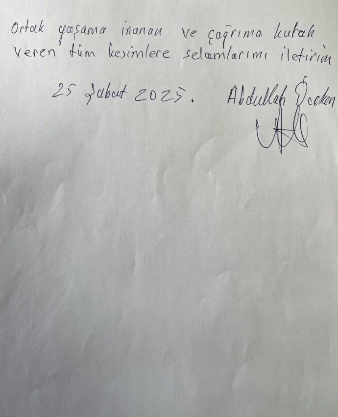 دستنوشته فراخوان تاریخی عبدالله اوجالان منتشر شد