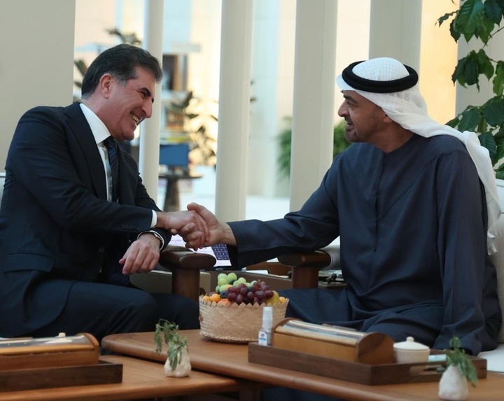 بارزانی و بن زاید جەخت لە دانايى له‌ مامه‌ڵه‌کردن له‌گه‌ڵ دۆخی ناوچەکە دەکەنەوە