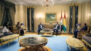 دیدار الهام احمد و مظلوم کوبانی با نچیروان بارزانی در اربیل