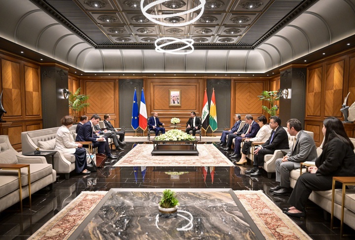 مەسروور بارزانی و ژان نوێل بارۆ پەیوەندیەکانی هەرێمی کوردستان و فەڕەنسا تاوتوێ دەکەن