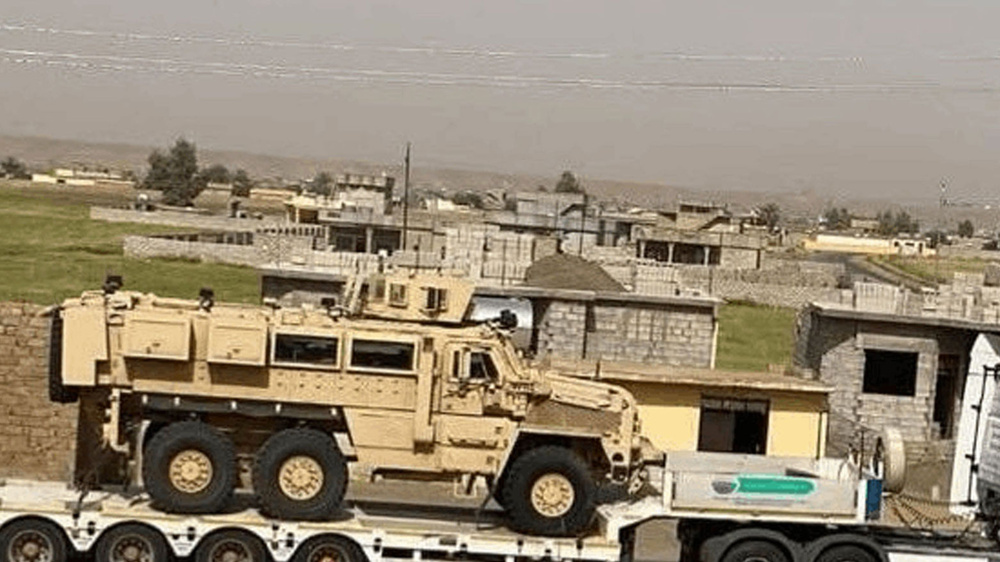 حرکت کاروان نظامی آمریکا به سمت پایگاه هوایی قیاره در شمال عراق