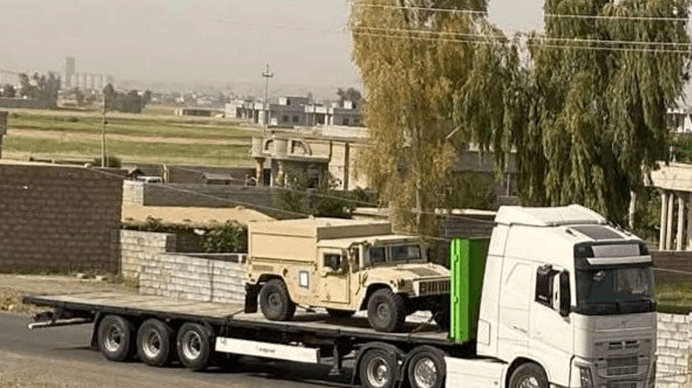 حرکت کاروان نظامی آمریکا به سمت پایگاه هوایی قیاره در شمال عراق