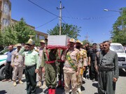 پیکر سرباز شهید درگلزار شهدای سلیمان بگ بانه به خاک سپرده شد