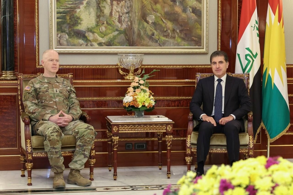 دیدار نچیروان بارزانی با فرمانده ائتلاف آمریکایی در عراق و سوریه