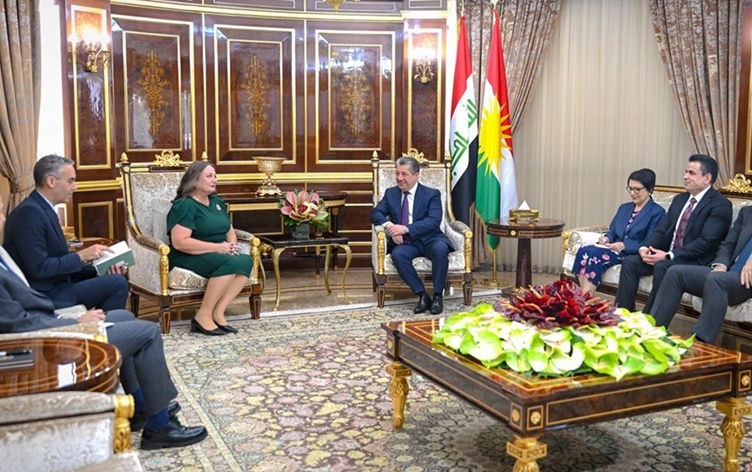 دیدار نخست‌وزیر اقلیم کردستان با سرکنسول جدید آمریکا در اربیل