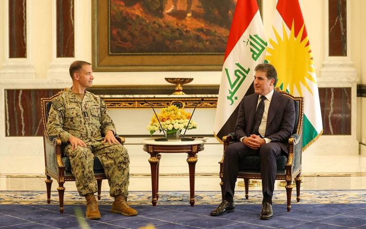 دیدار نچیروان بارزانی و مسرور بارزانی با فرمانده سنتکام