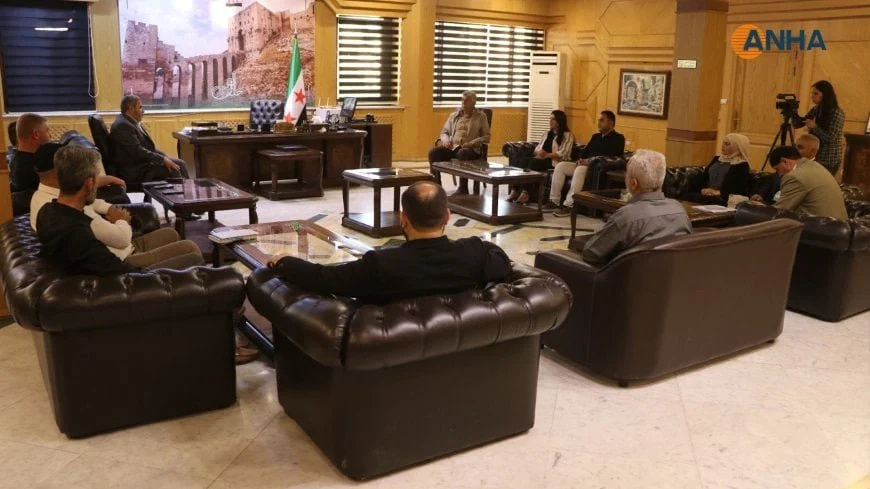 دیدار نمایندگان شمال و شرق سوریه و دولت موقت در حلب با هدف کاهش تنش‌ها
