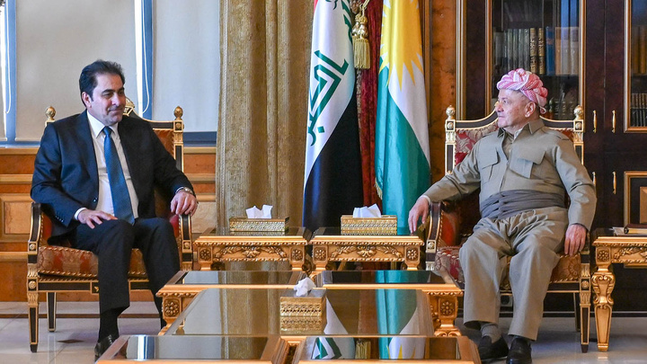 مسعود بارزانی و محسن مندلاوی درباره انتخابات عراق گفتگو کردند