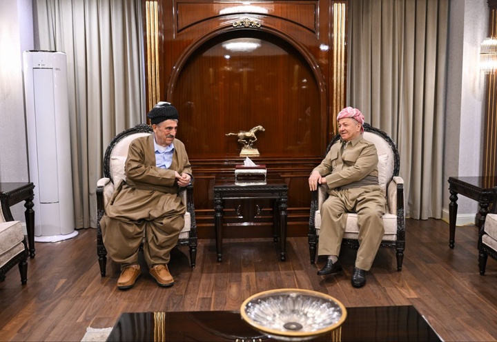 گفت‌وگوی بارزانی و رئیس حزب سوسیال‌دمکرات کردستان درباره‌ی وضعیت سیاسی منطقه