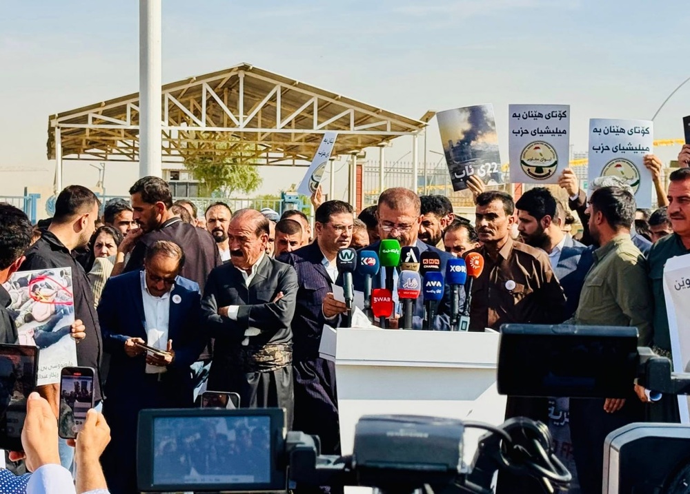 تجمع هواداران لاهور طالبانی و خانواده بازداشت‌شدگان لاله‌زار مقابل سازمان ملل در اربیل