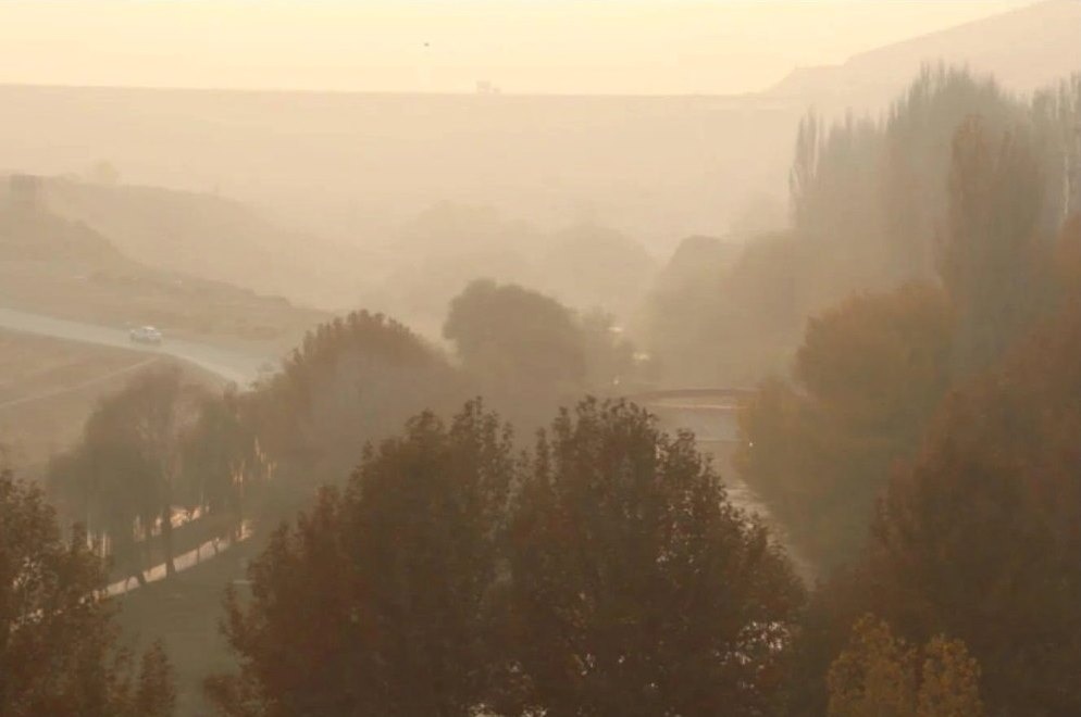 مهاباد همچنان در هاله بنفش آلودگی!