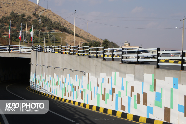 افتتاح تقاطع غیرهمسطح تکیه و چمن سنندج / عکاس : عرفان کرمی