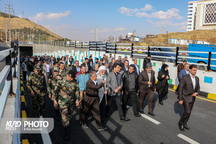 افتتاح تقاطع غیرهمسطح تکیه و چمن سنندج / عکاس : عرفان کرمی