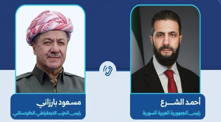 بارزانی و شەرع جەخت لە مافی کورد و سەروەریی خاکی سووریا دەکەنەوە