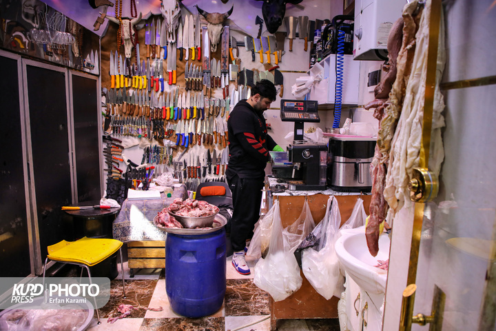 اعتراض  قصابان در سنندج به گرانی گوشت / عکاس : عرفان کرمی