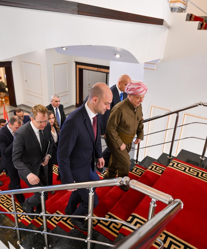 وزیر خارجه فرانسه با رئیس حزب دموکرات کردستان دیدار کرد