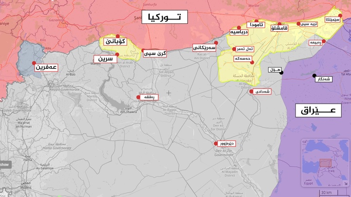 نقشه جدید قدرت در سوریه؛ کاهش قلمرو SDF به ۲۰ هزار کیلومتر مربع و تمرکز بر مناطق کُردنشین