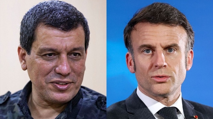 دیدار مظلوم عبدی و الهام احمد با امانوئل مکرون در مونیخ