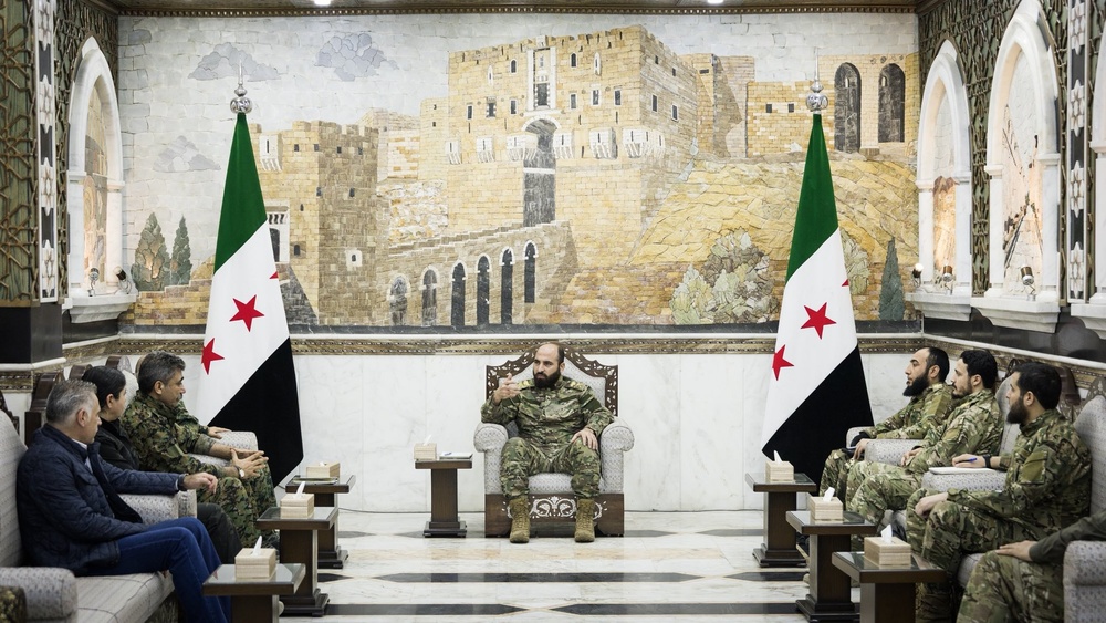 The meeting of the commanders of the SDF and the Ministry of Defense of the interim government of Syria in Damascus