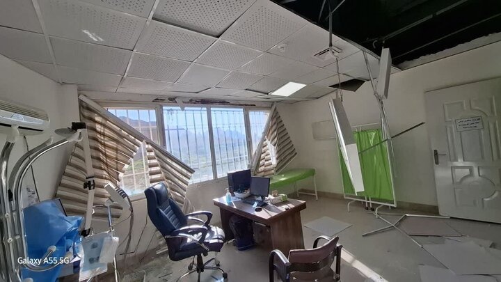 تخریب برخی اماکن درمانی و مسکونی شهر کرمانشاه بر اثر حمله موشکی