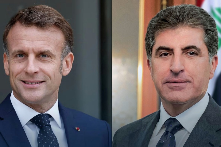 نچیروان بارزانی و مکرون: خطر گسترش جنگ، منطقه را تهدید می‌کند/ تلاش‌های بین‌المللی برای بازگشت صلح تشدید شود