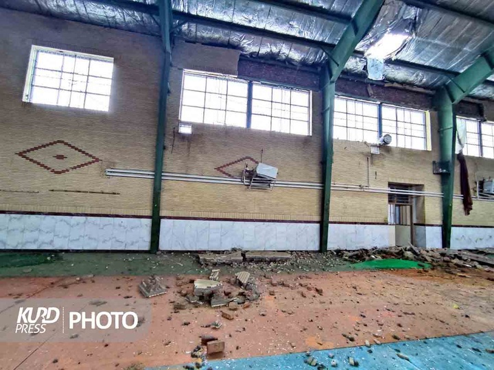 آثار حملات دشمن آمریکایی_صهیونیستی به اماکن ورزشی استان کردستان