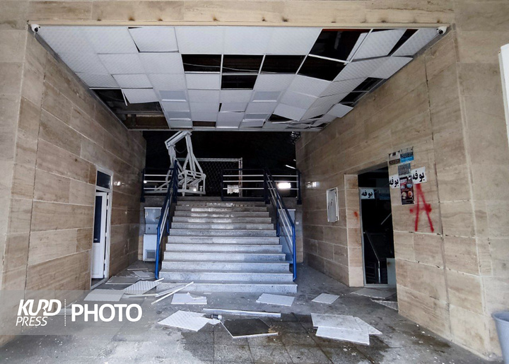 آثار حملات دشمن آمریکایی_صهیونیستی به اماکن ورزشی استان کردستان