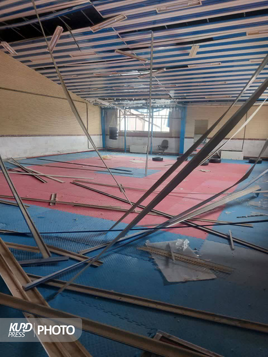 آثار حملات دشمن آمریکایی_صهیونیستی به اماکن ورزشی استان کردستان