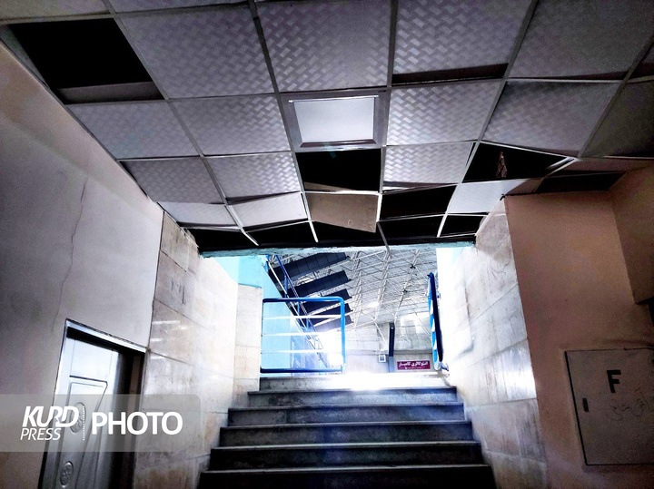 آثار حملات دشمن آمریکایی_صهیونیستی به اماکن ورزشی استان کردستان