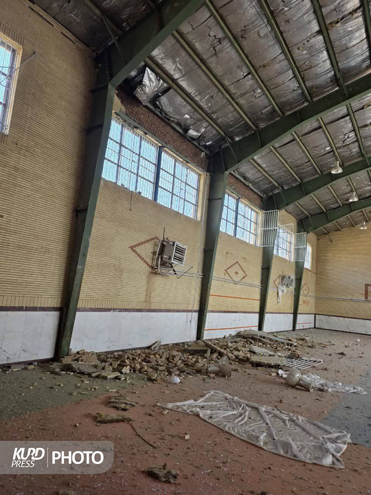 آثار حملات دشمن آمریکایی_صهیونیستی به اماکن ورزشی استان کردستان