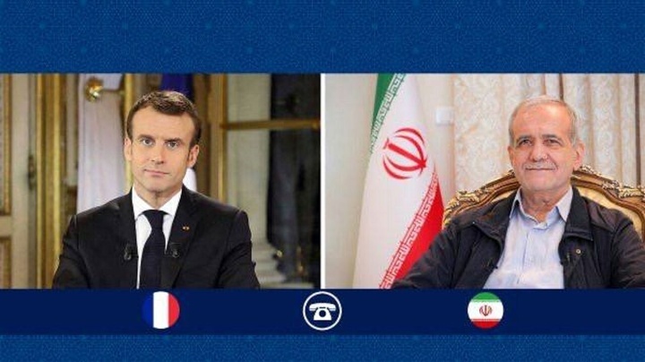 Telephone conversation of Masoud Pezeshkian with Macron about cease-fire