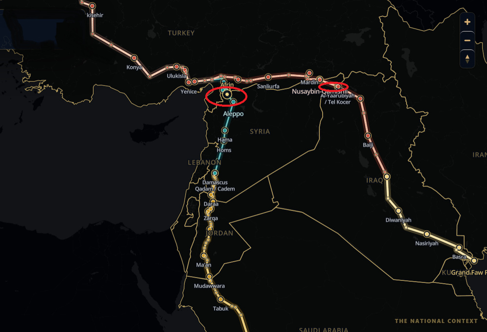 The possibility of turning Afrin and Qamishlo into rail transit centers