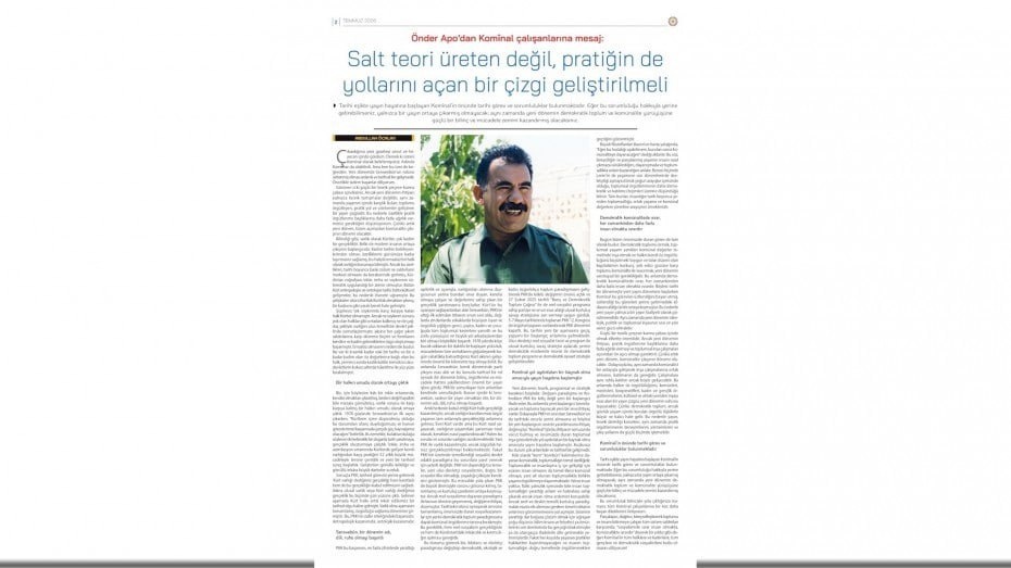 اوجالان: پس از پایان دوره PKK، زمان ساخت جامعه دموکراتیک فرا رسیده است