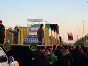 مەراسیمی بەڕێکردنی جەماوەریی تەرمی ڕێبەری شەهید لە کەربەلا و نەجەف