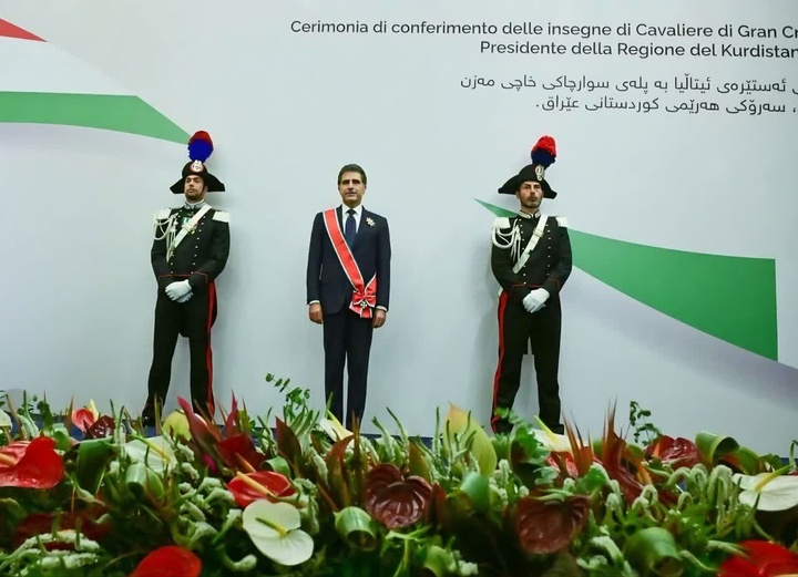 Another Golden Chapter in Kurdish Diplomacy; Italy Glorifies President Nechirvan Barzani with Its Highest Honour